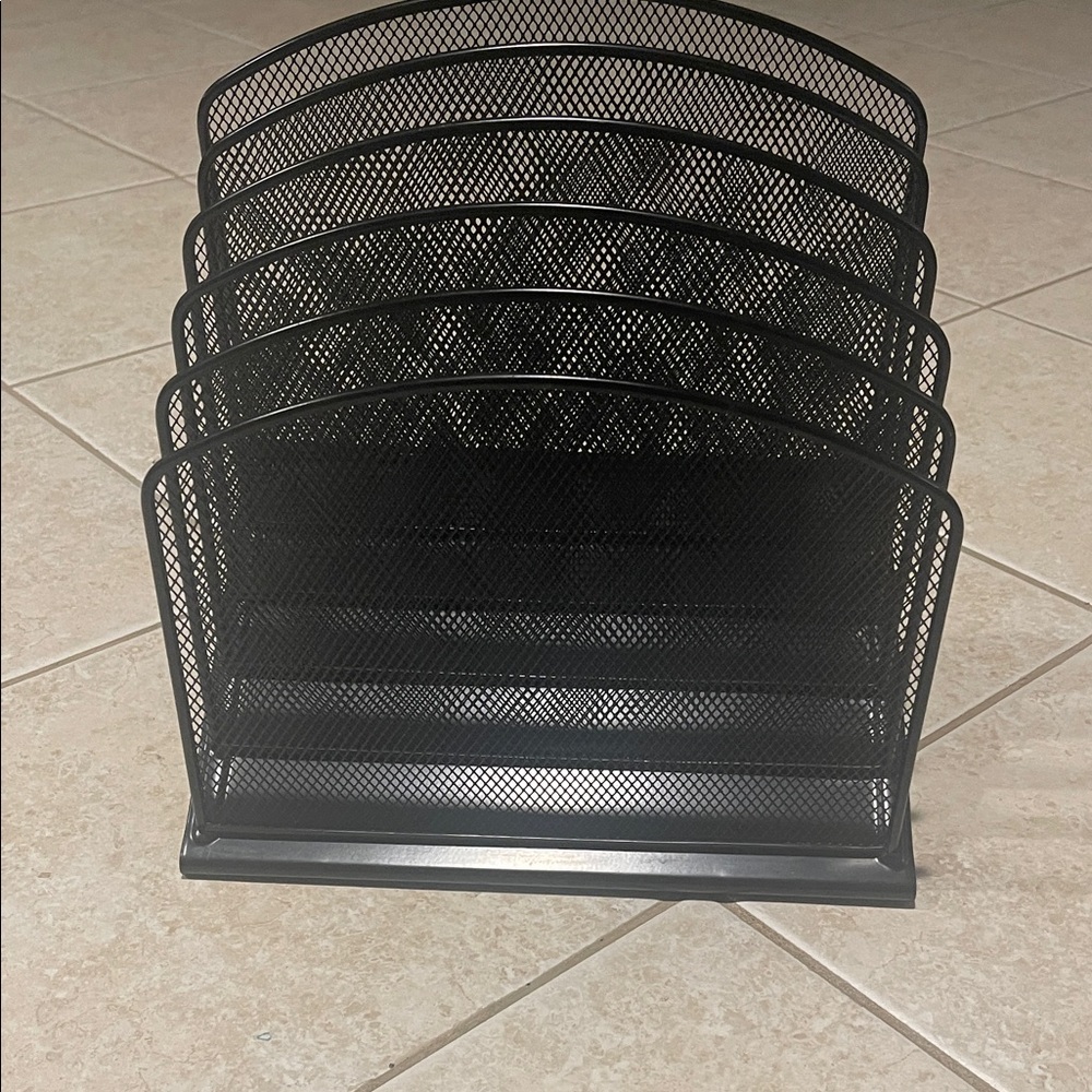 Black Mesh Desk File Organizer - Multi-Slot Home Storage